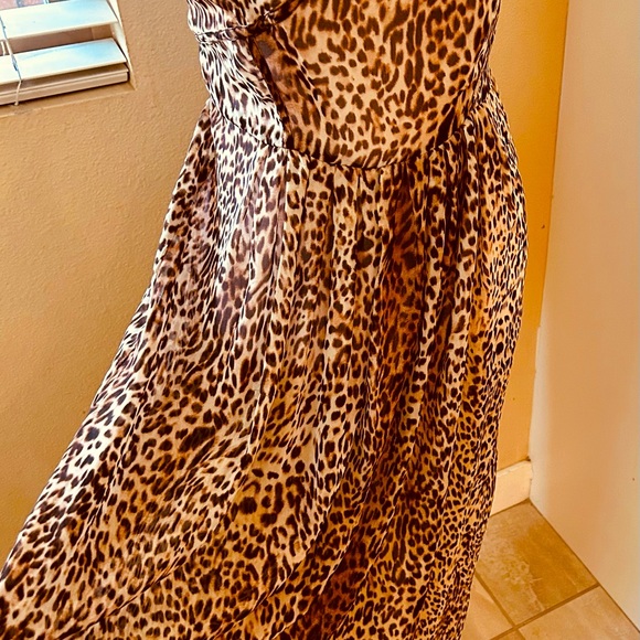 Anthropologie Under Skies Leopard Babydoll mesh Dress Size Small - Picture 3 of 8
